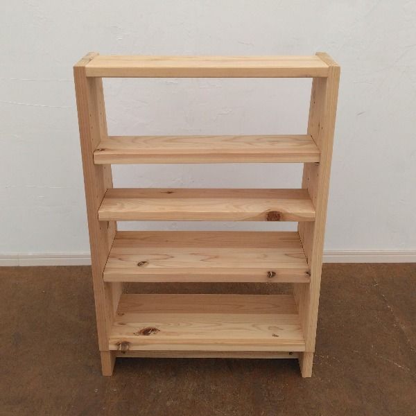 ベージュ 杉薄型タワーシェルフ