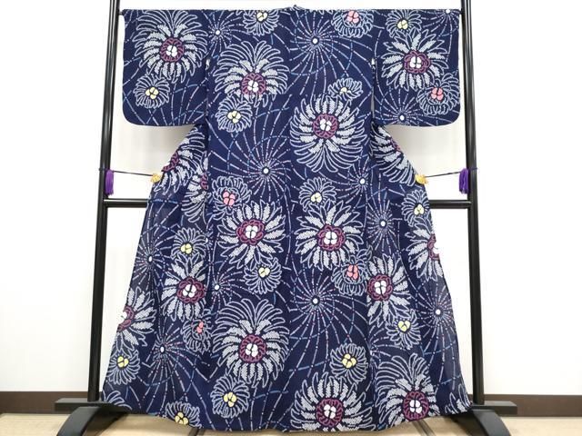平和屋着物 上 夏物 浴衣 有松鳴海絞り 乱菊 綿 CYAA3191s5