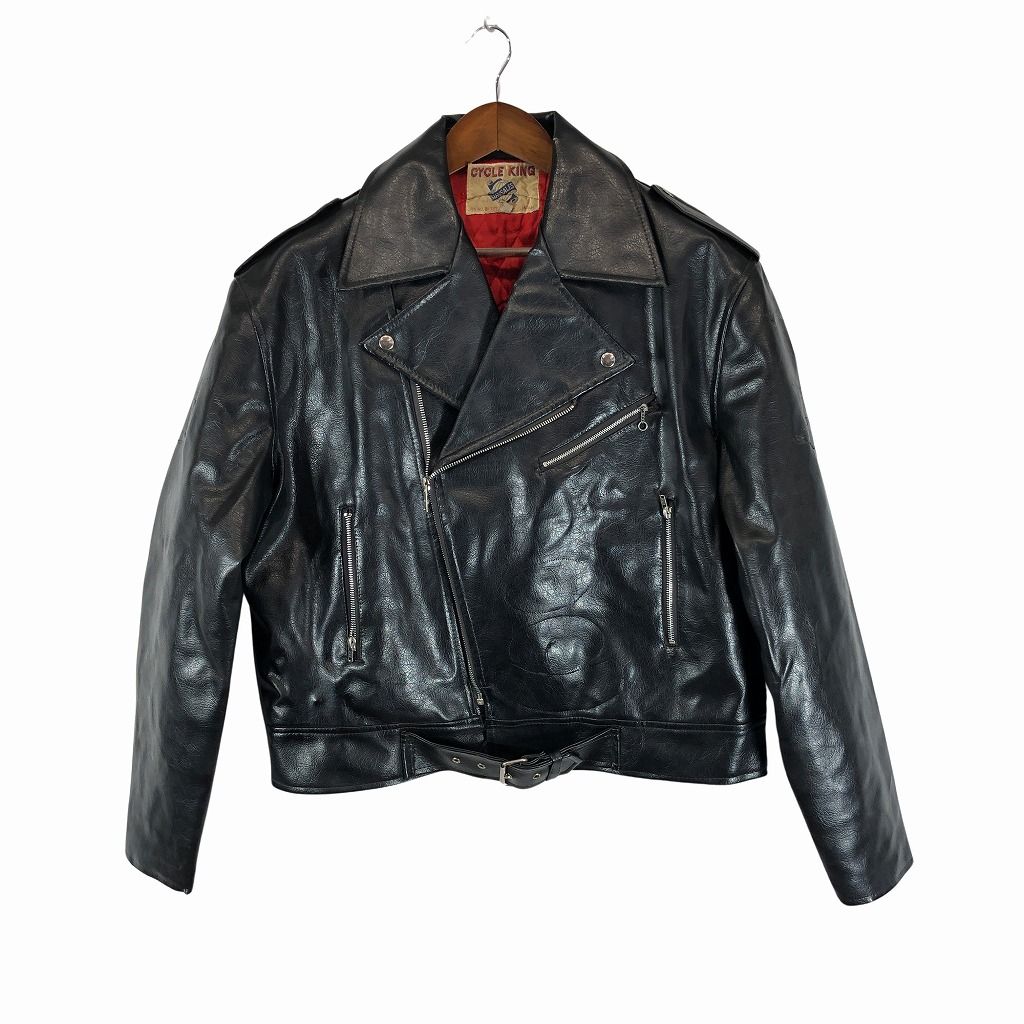 日本製 CYCLE KING ライダースジャケット レザージャケット 防寒  