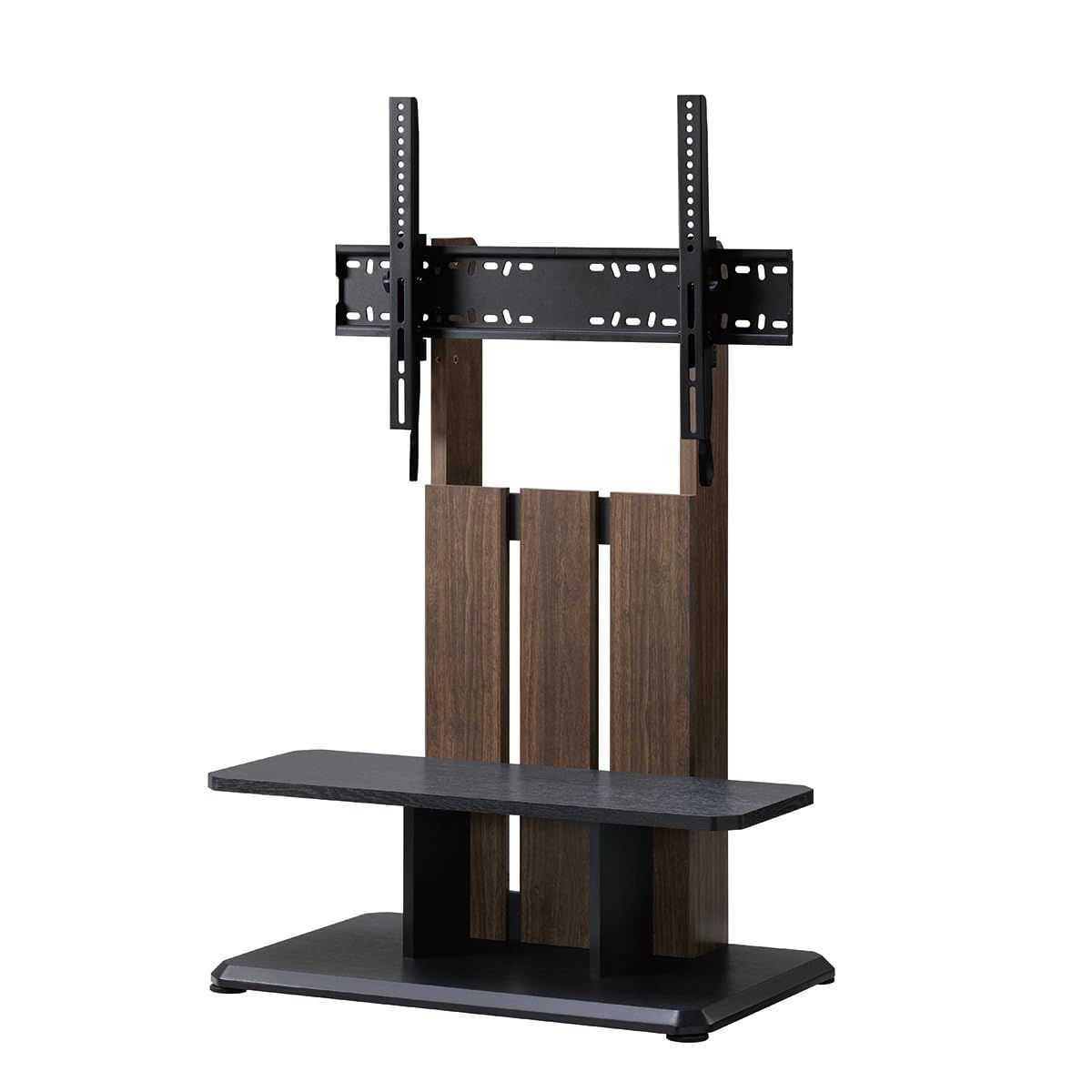 在庫セール朝日木材加工 壁寄せテレビスタンド DOCK 32～65型 幅74cm 背面収納 チルト機能付 キャスター付 ブラウン DCK-1280FS-BR
