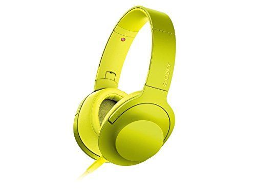 【】ソニー ヘッドホン h.ear on MDR-100A : ハイレゾ対応 密閉型 折りたたみ式 ケーブル着脱式/バランス接続対応 リモコン・マイク付き ライムイエロー MDR-100A Y