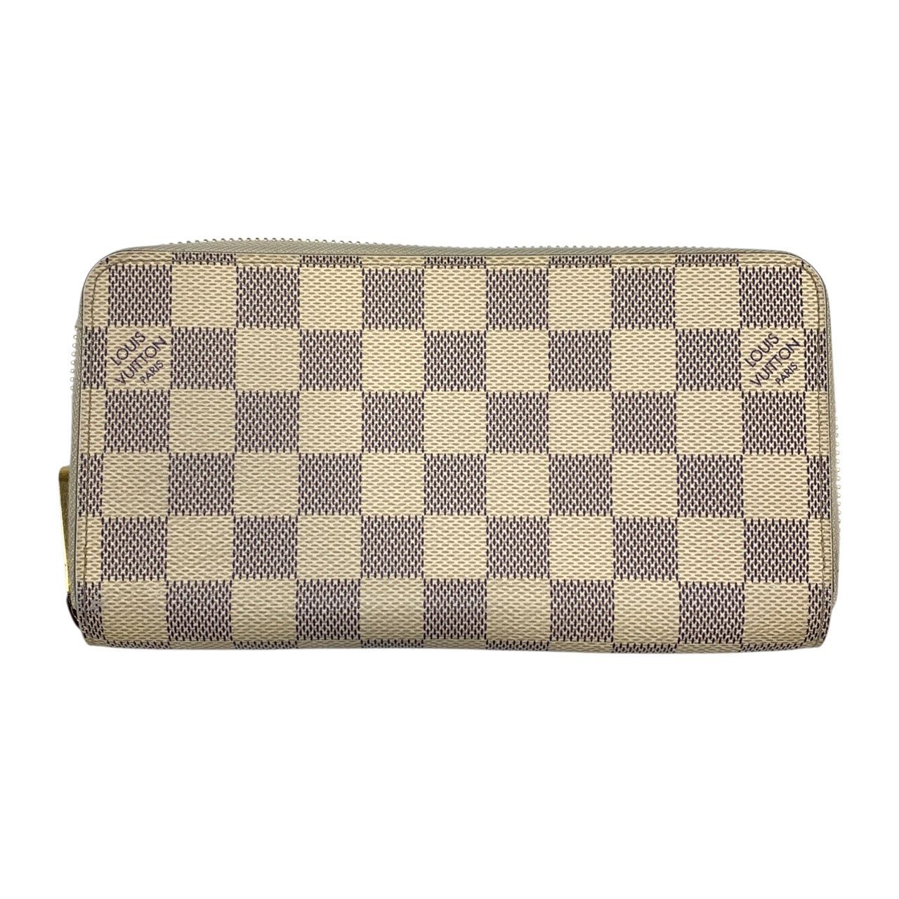 ♪3255 LOUIS VUITTON ルイヴィトン ダミエ アズール ジッピーウォレット N41660 ブロン ラウンド ジップウォレット