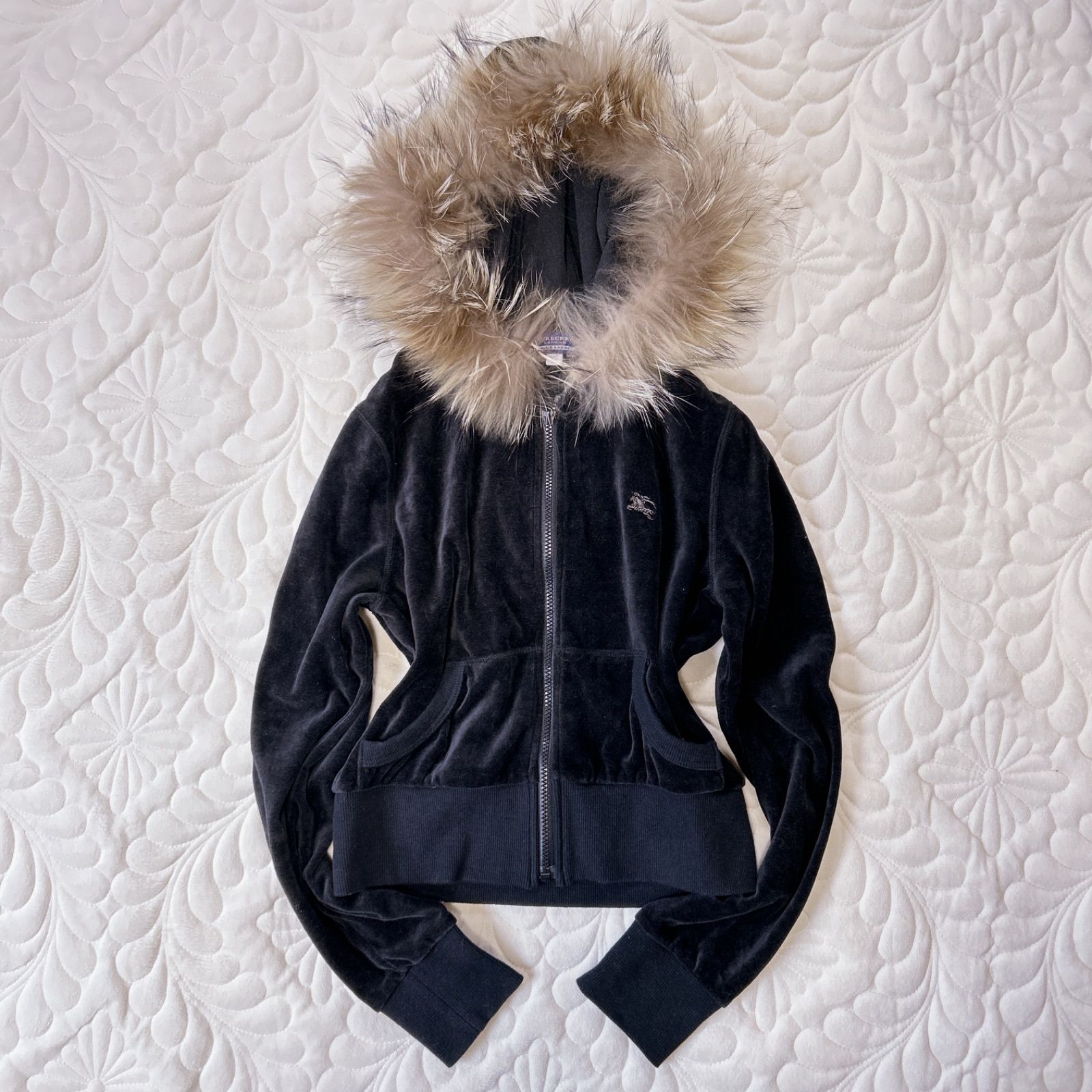 稀少✨BURBERRY BLUE LABEL ファー 短丈 ラクーン38 y2k 希少 00's