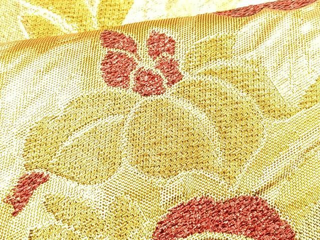 平和屋着物○六通柄袋帯 ふくれ織 笑う内は福来たる 銀