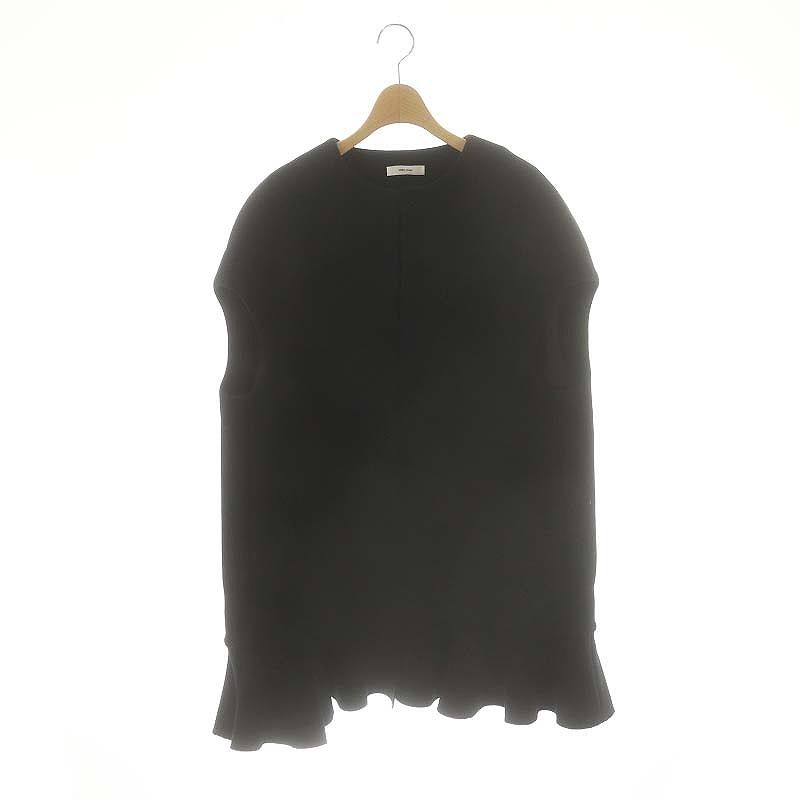 ヨーコチャン YOKO CHAN ジレ ノースリーブ フレアコート 38 ブラック /DF ■OS