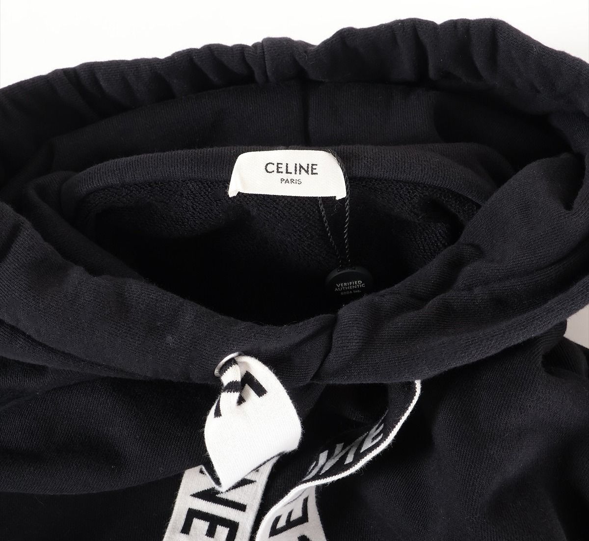 CELINE エディ期 ルーズ フーディー コットンフリース パーカー メンズ 