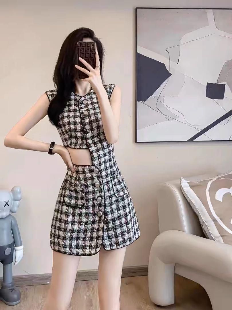 春夏コーデ✨ミニツイードワンピース✨セクシーミニドレス✨女子会✨デート 春夏コーデ??ミニツイードワンピースセクシー?女子会デート