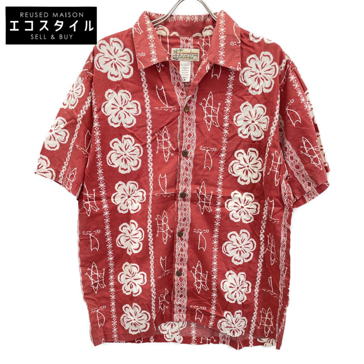 patagonia パタゴニア pataloha 52540 ﾚｯﾄﾞ 花柄 ｺｯﾄﾝ ｱﾛﾊｼｬﾂ M