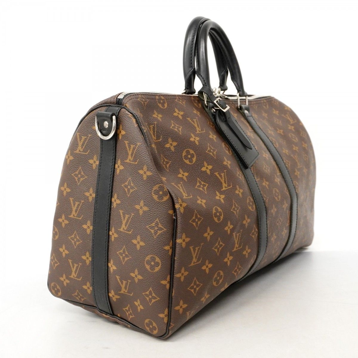 5 md 4301-h ルイヴィトン ボストンバッグ モノグラム マカサー キーポルバンドリエール45 M 56711 ブラウン ブラック メンズ
