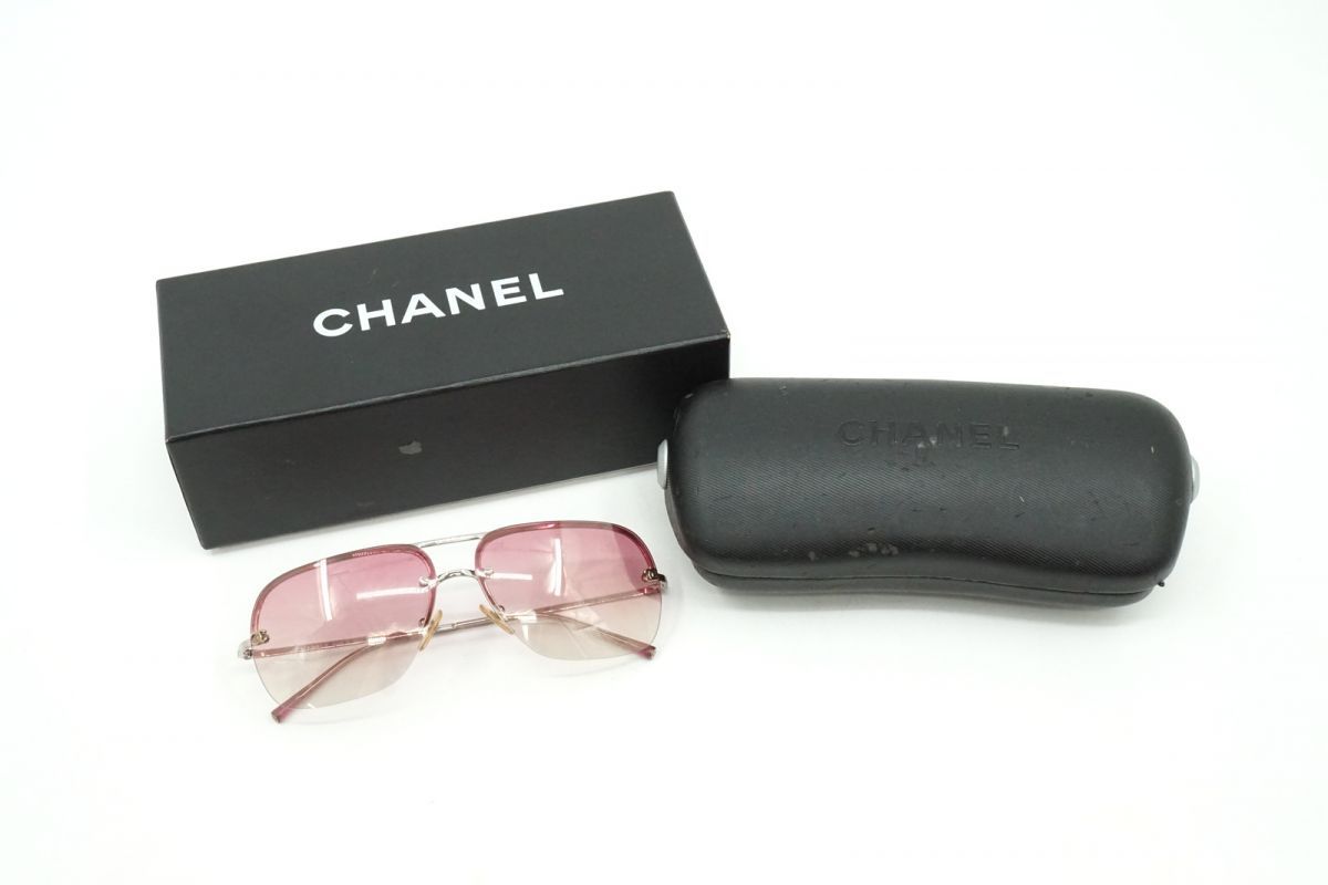 シャネル ココマーク リムレス サングラス メタル レディース CHANEL 【1-0262514】 CHANEL シャネル サングラス ツーポイント ココマーク リムレス ライン