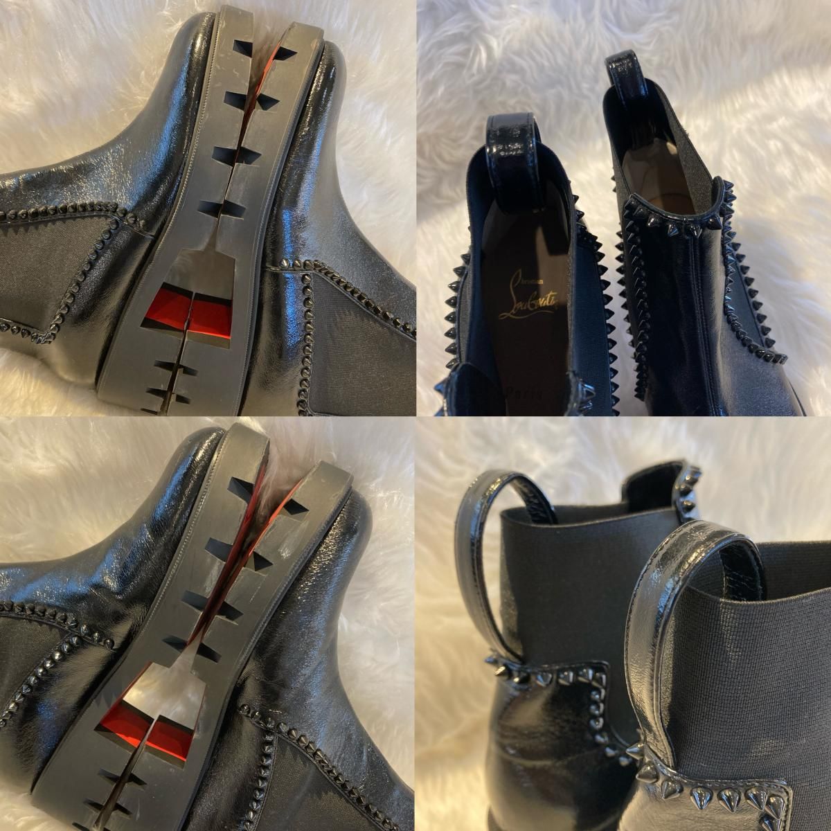 Christian Louboutin クリスチャンルブタン スタッズ サイドゴアブーツ 