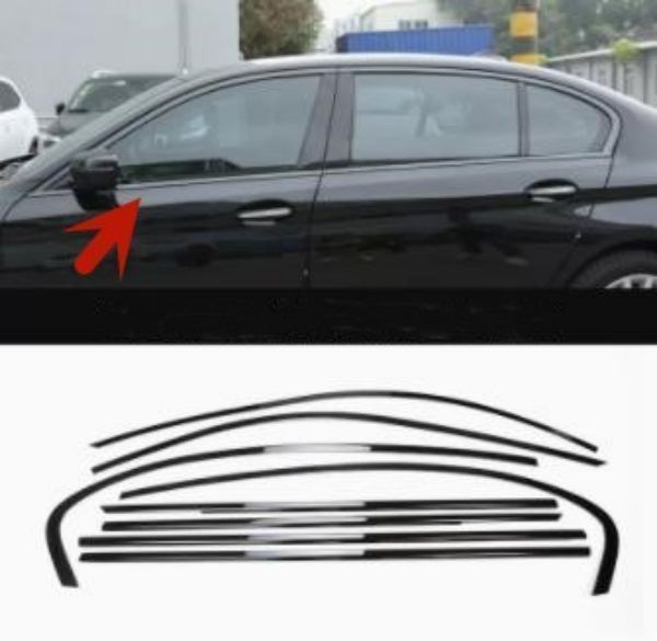 BMW 5シリーズG30/G31/F90用2017- サイド ウィンドウ トリム 保護 パーツ 左右8ピース
