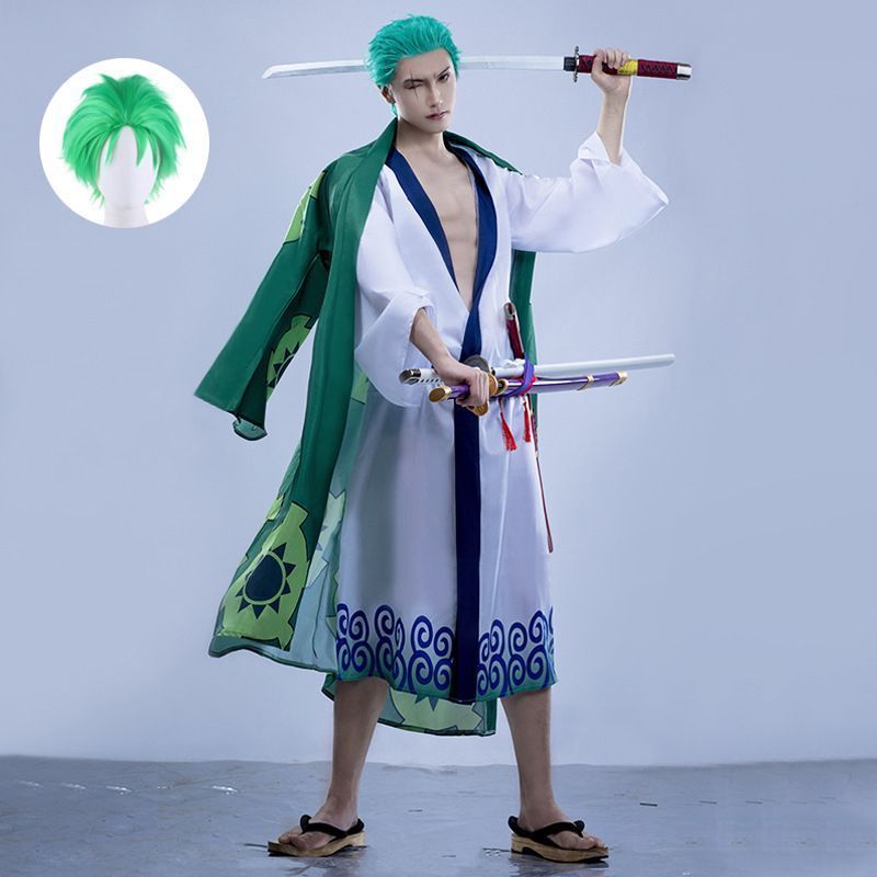 ONE PIECE ロロノア・ゾロ コスプレ ワンピース ゾロ十郎 ワノ国 浴衣 コスプレ 衣装 仮装 cosplay コスチューム 文化祭  ハロウイン 演出服 変装 仮装 日常服 アニメ 祭り 学園祭 文化祭 漫遊展 ウイッグ付き - メルカリ