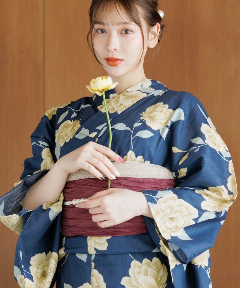 洋花の薔薇重ね　浴衣　Dita ディータ　5点セット　新品未使用 洋花の薔薇重ね 浴衣 Dita ディータ 5点セット 新品未使用