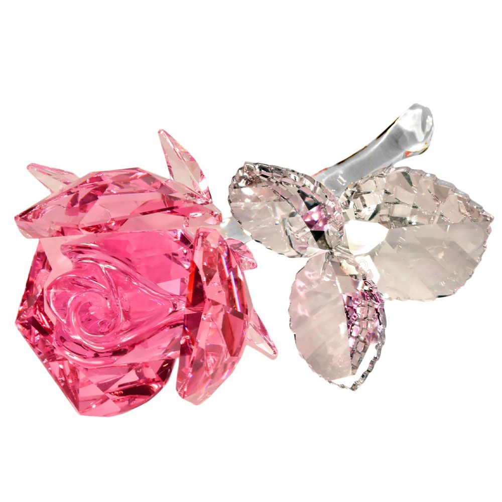 SWAROVSKI - スワロフスキー SWAROVSKI ブロッサミング ローズ ライトローズ オブジェ 置物 5094612 クリア ピンク【中古】 スワロフスキー SWAROVSKI ブロッサミング ローズ ライトローズ