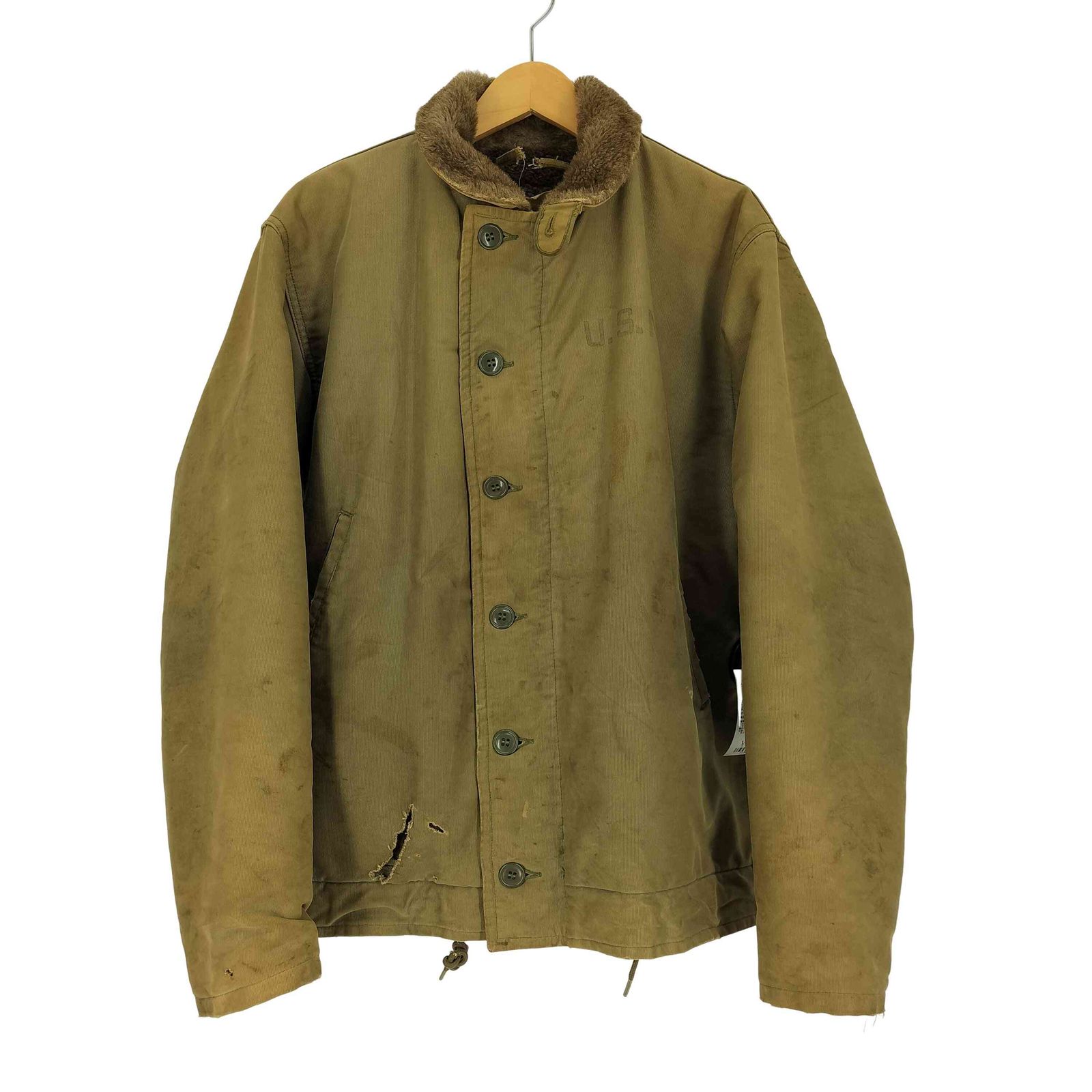 ユーエスネイビー U.S.NAVY 40S N-1 U.S.N. BROWN FIELD ステンシル 