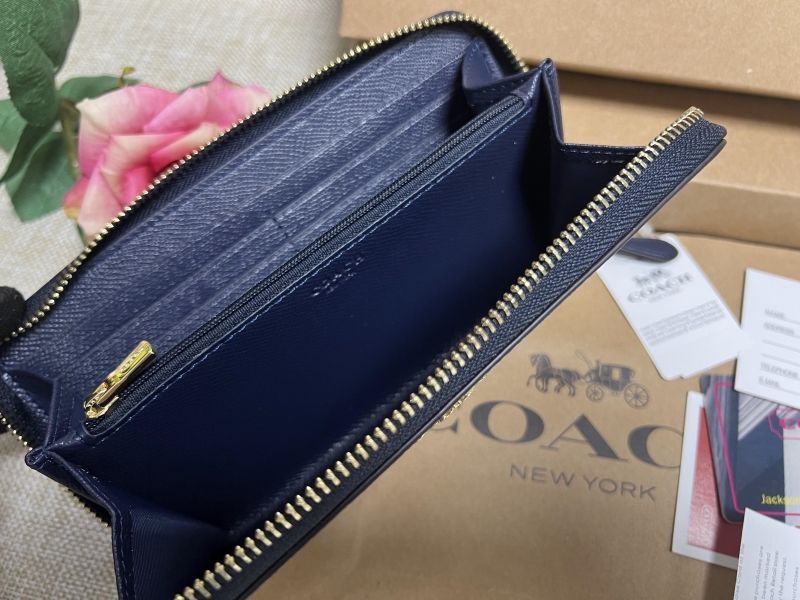 コーチ COACH 財布 長財布 バフ プレイド チェック パターン ジップ