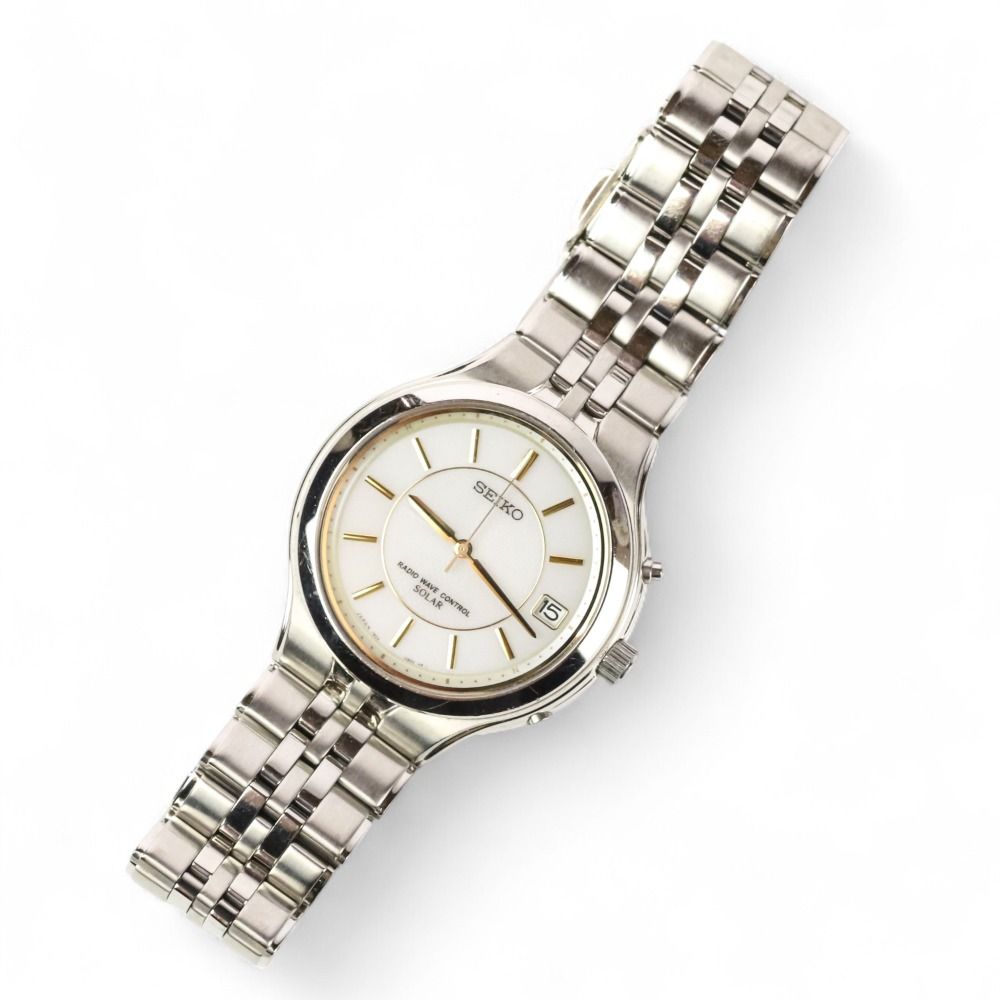 SEIKO セイコー ドルチェ ソーラー電波腕時計 7B22-0AN0 ホワイト文字
