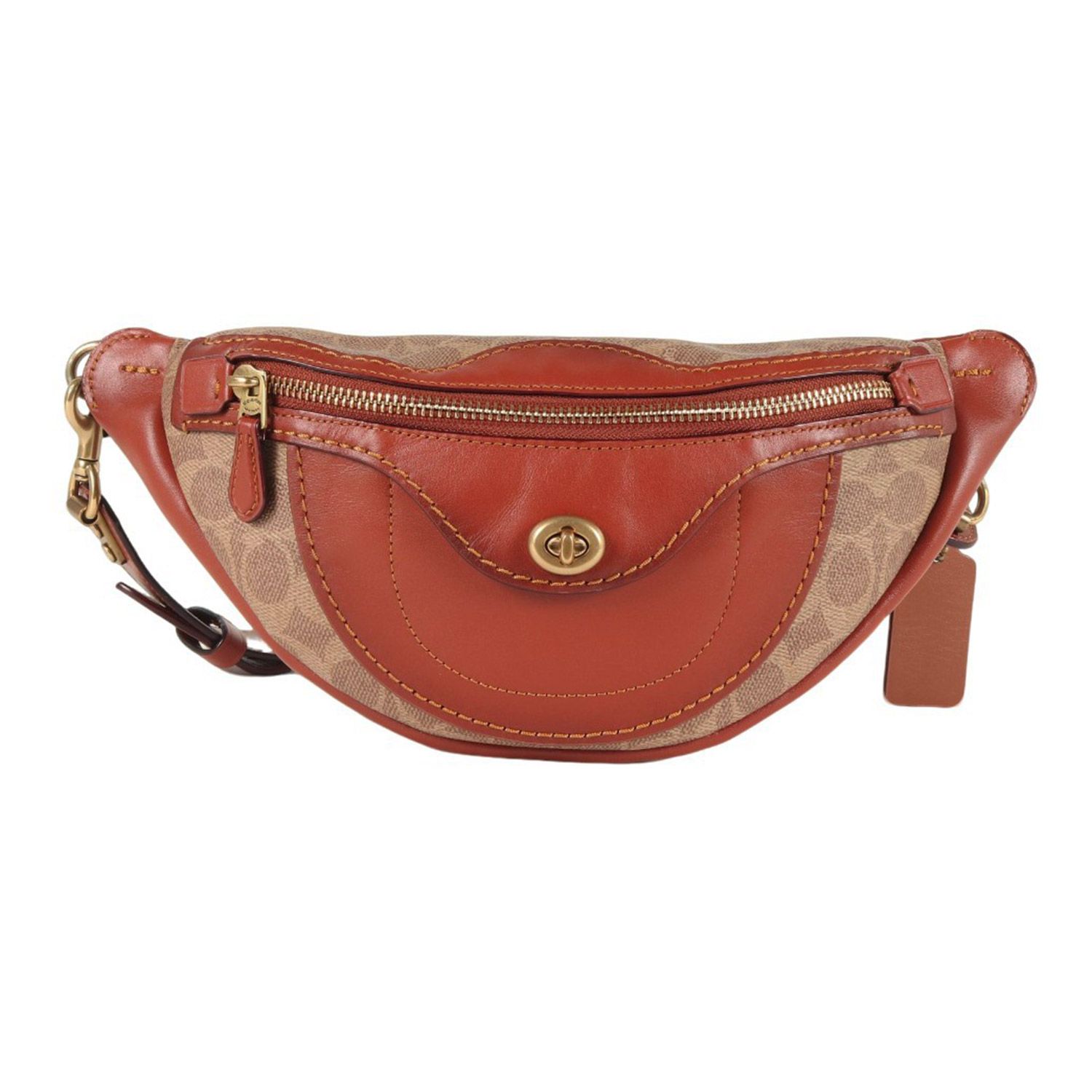 COACH コーチ シグネチャー ショルダーバッグ ブラウン系 中古 【美品 