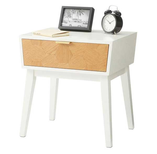 天然木のナイトテーブル（引き出し付き）「W48×D38×H50cm」No.311