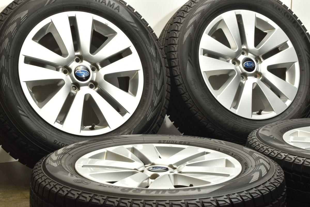 製 バリ溝 スバル BS9 レガシィアウトバック 純正 17in 7J 55 PCD114.3 ヨコハマ アイスガード G075 225 65R17 交換用に