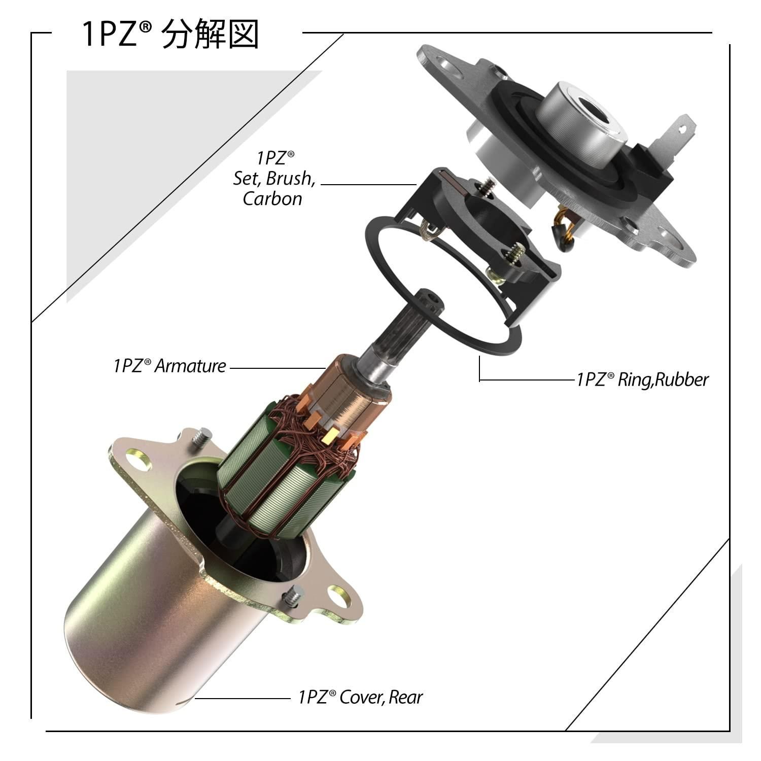 1PZ JPS-M35 セルモーター 耐久性 ホンダ ジョルノ スーパーディオ DIO ライブデイオ ZX AF24 AF27 AF34 AF35前期  バイク オートバイ 社外品 修理