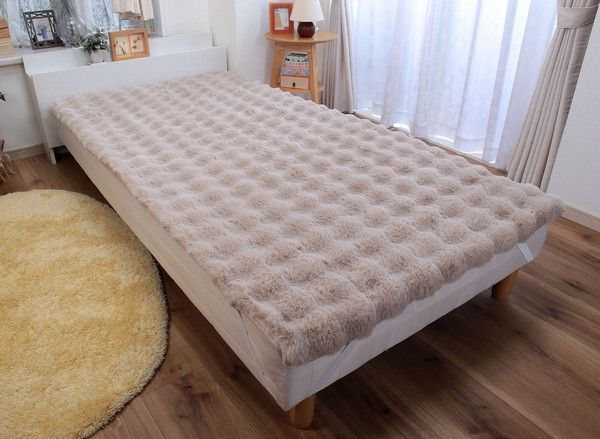 ミンク調 ふわふわ敷パッド ダブル 敷パット 敷布団 あったか ふわふわ MARWIL-DEMENAGEMENTS_CH