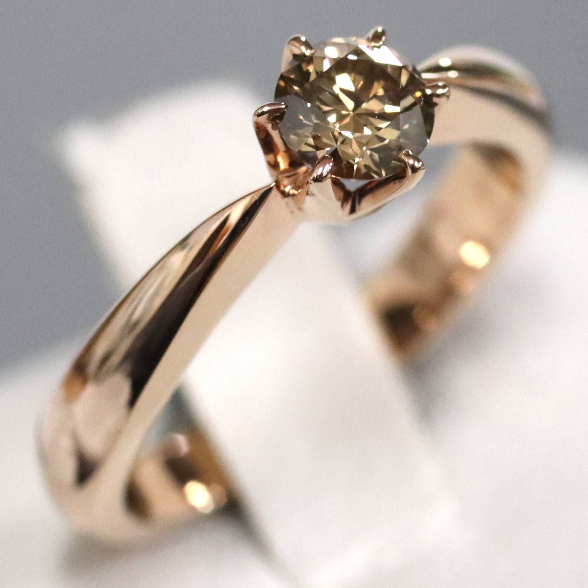 K18PGブラウンダイヤモンドリング D0.34 3.7g #7.5 - メルカリ 