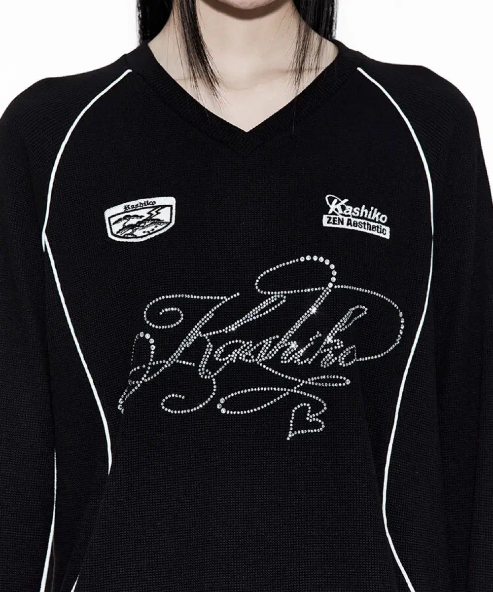 Kashiko ワッフル ラグビーシャツ ブラックM