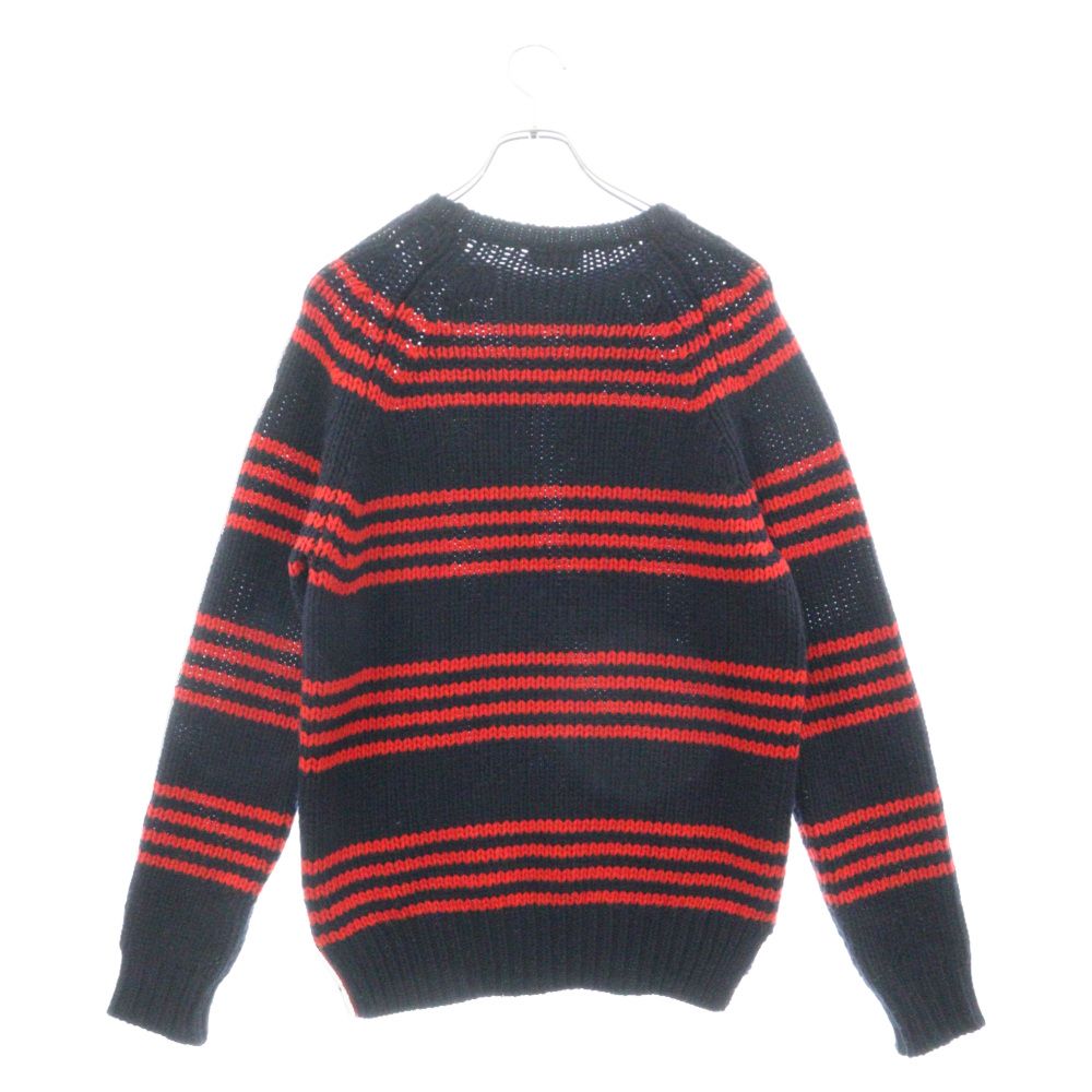 Moncler ストライプ ニットセーター ネイビー/レッド