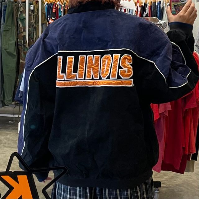 illinois fighting illini ナイロンジャケット トップ 古着屋