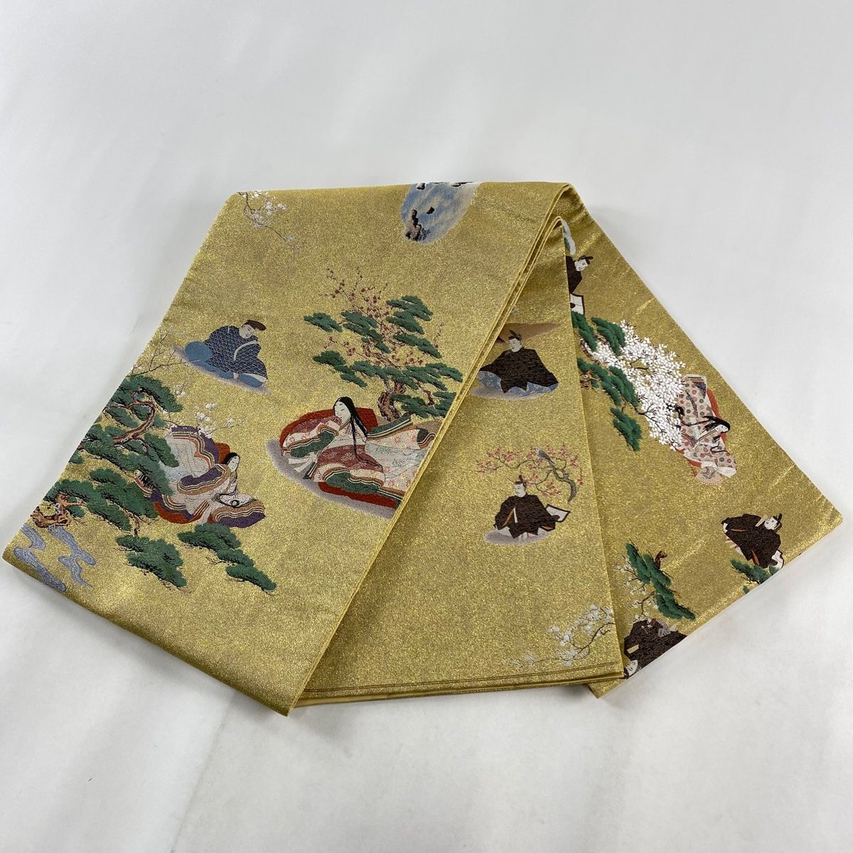 袋帯 美品 秀品 人物 松 箔 金色 お太鼓柄 正絹 【中古】 - メルカリ
