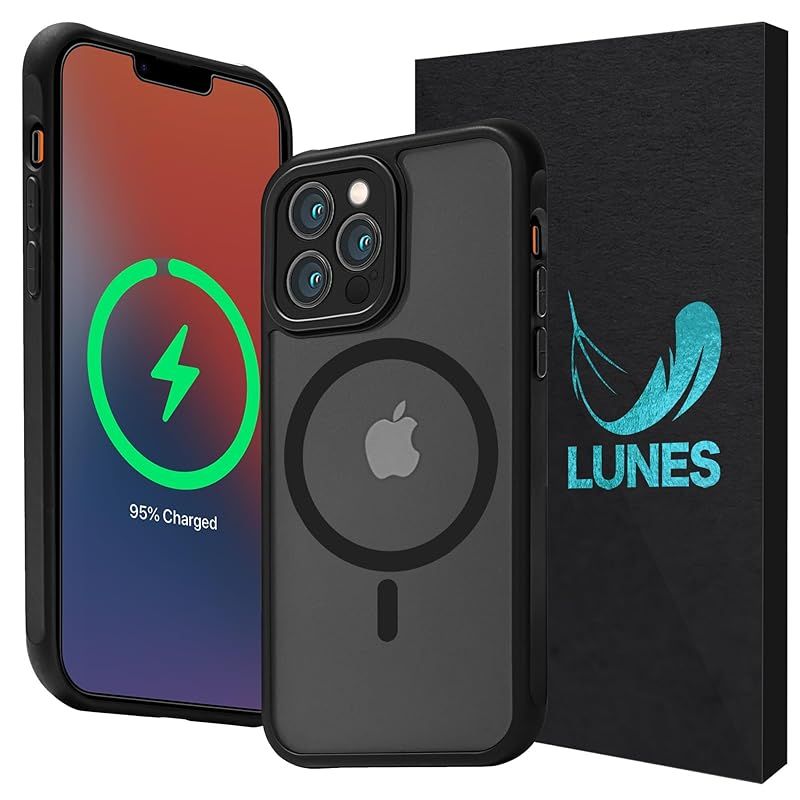 LUNES iPhone 14 Pro ケース Magsafe対応 FROST SHADOW for iPhone 14 Pro (6.1 inch) マグセーフ対応 薄型 傷防止 カメラ保護 黄変防止 耐衝撃 軽量 ワイヤレス充電対応 レンズ保護 スマホ 0