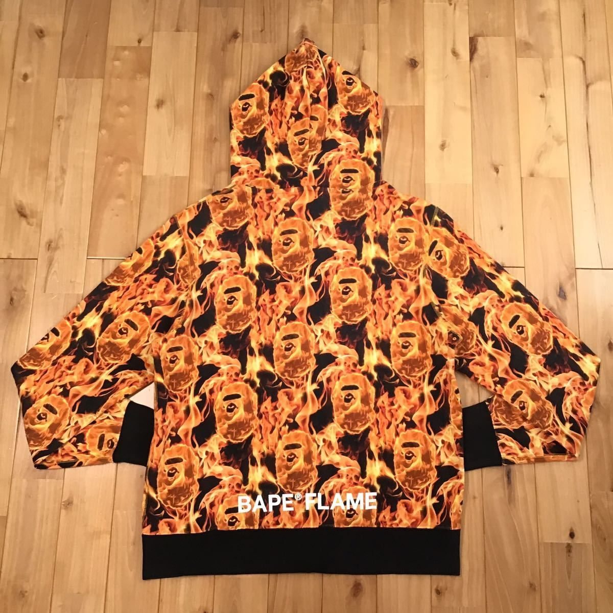 BAPE FLAME フルジップ パーカー Lサイズ a bathing ape BAPE fire 