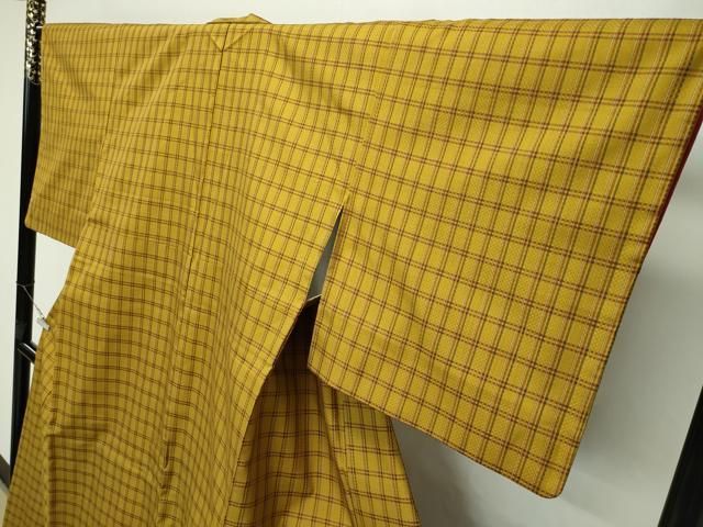 平和屋本店□極上 本場黄八丈 市松綾織 紬 逸品 CZAA2445s5 - メルカリ