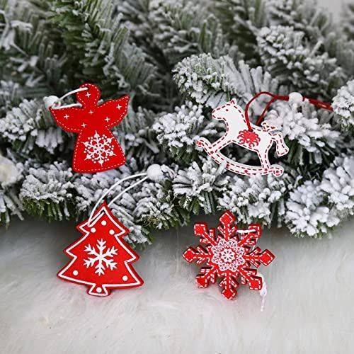 雪の結晶+クリスマスツリー クリスマス 飾り オーナメント 木製