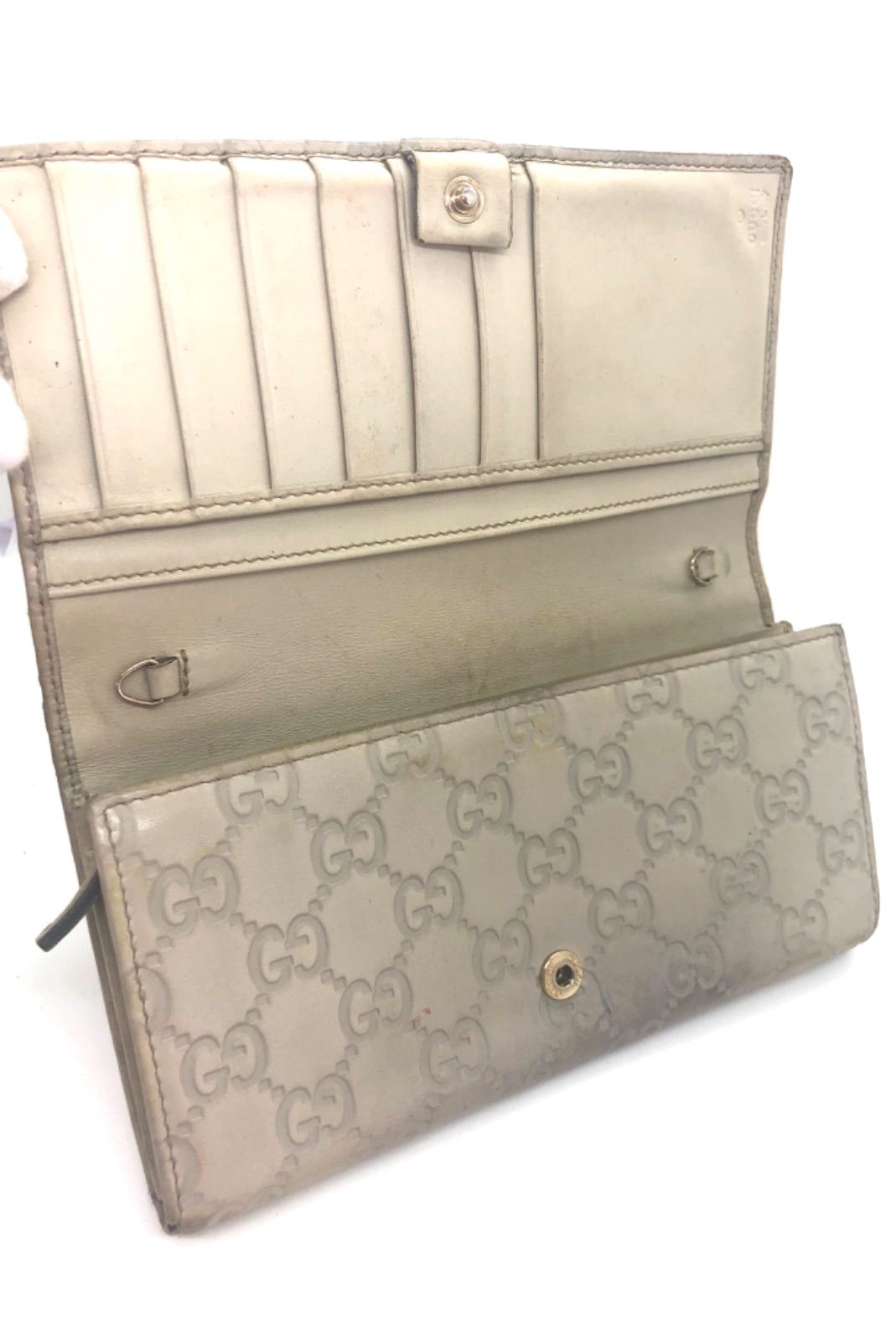 GUCCI グッチ グッチシマ 長財布 レザー 本革 GG総柄 ロゴプレート 
