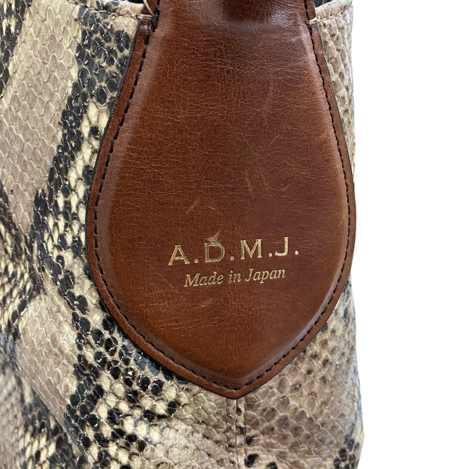 186000 ADMJ リアルパイソンベージュ トートバッグ - メルカリ 