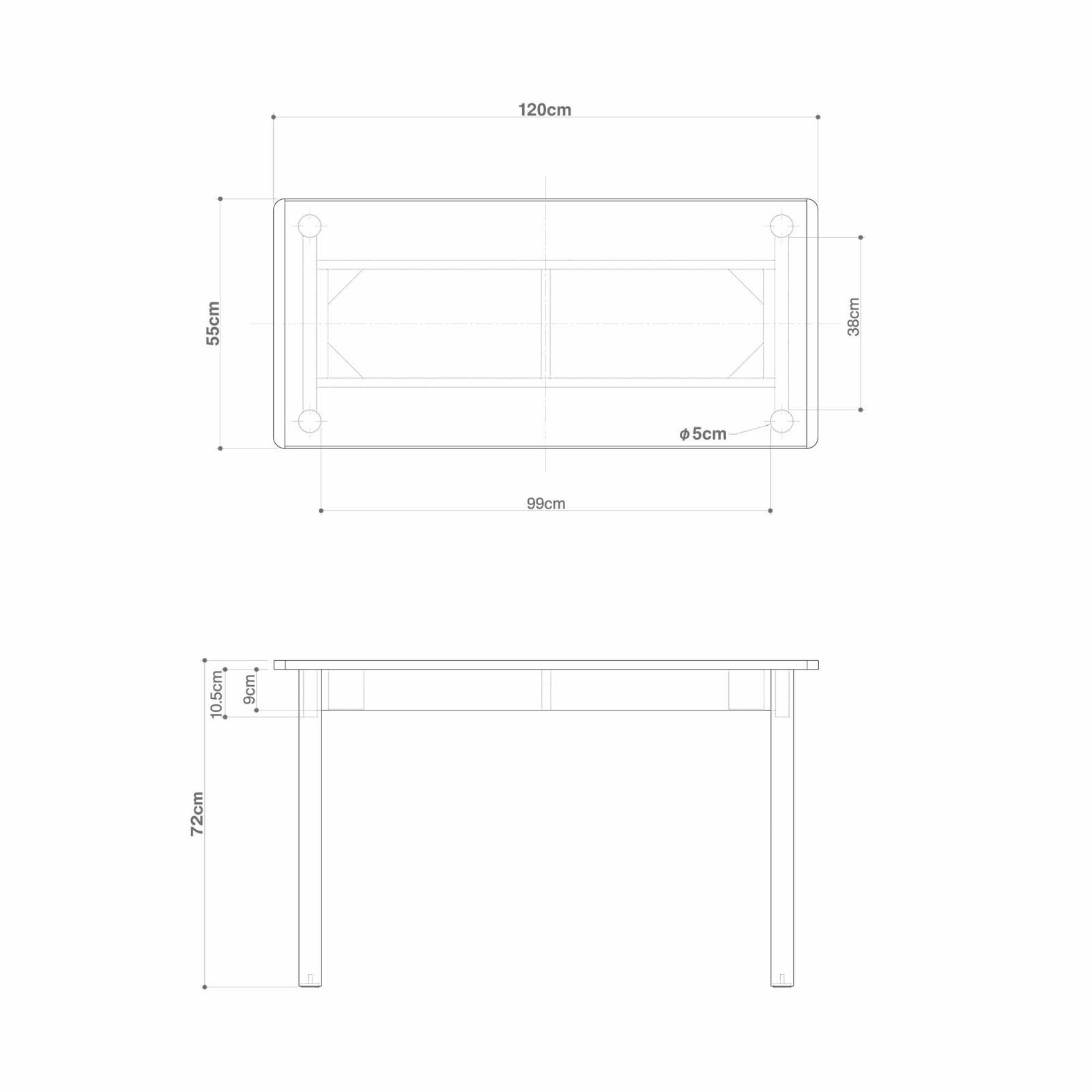 メラミン天板 120×55cm KC0GPA3S 木製テーブル 無印良品 - メルカリ