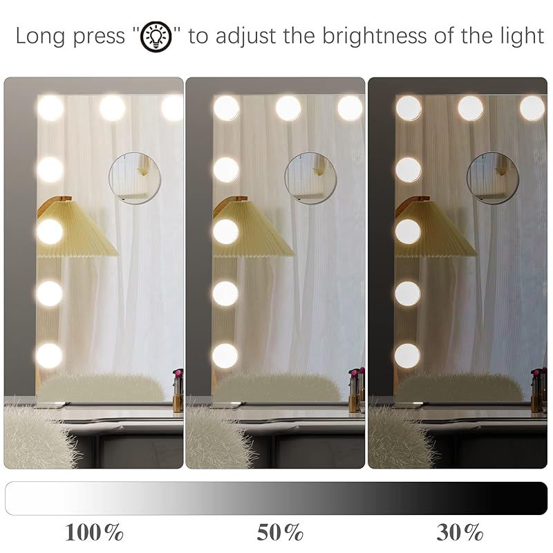 ハリウッドミラー　女優ミラー　新品 Wonstart女優ミラー 62x91cm ハリウッドミラー 大型 壁掛け/卓上両用