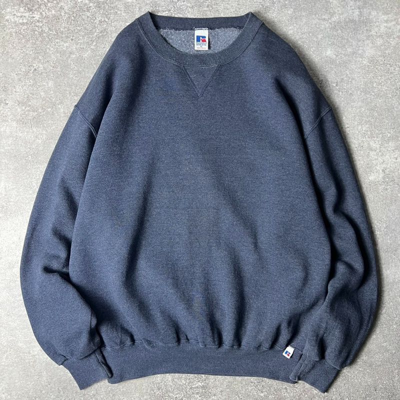90s RUSSELL 無地 前V スウェット トレーナー XL / 90年代 オールド