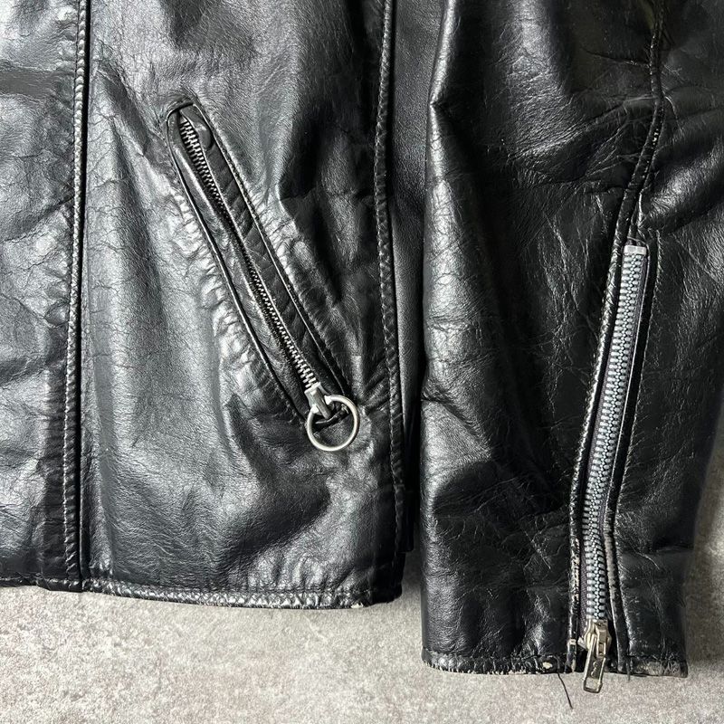 80s BROOKS 本革 レザー シングル ライダース ジャケット 40 / 80年代