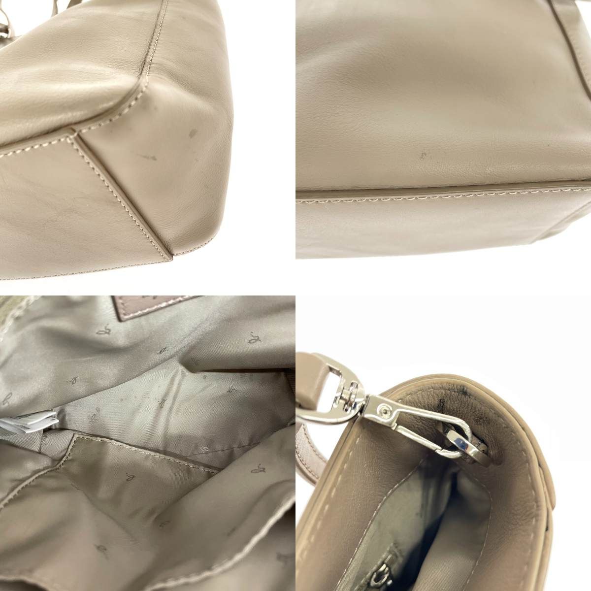 agnes b. アニエスベー 2WAYバッグ Lucy レザー グレージュ レディース  