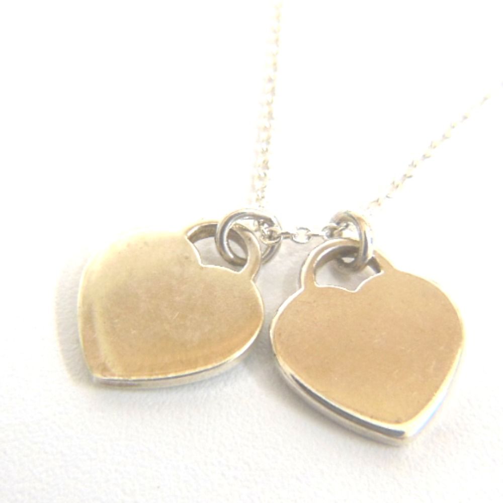 Tiffany ティファニー ダブルハートネックレス Tiffany＆Co ダブル ハート タグ ペンダント (Tiffany & Co/ネックレス