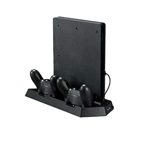 垂直スタンド ゲームコンソール コントローラー 冷却ファン ドック デュアル充電ステーション付き PS4 スリム 高品質