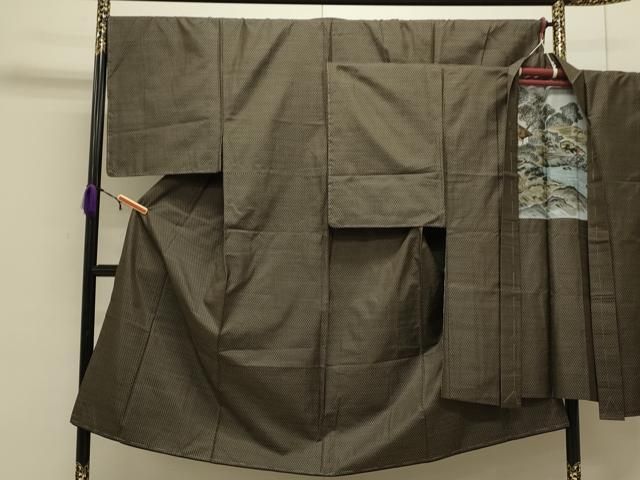 平和屋着物●男性 本場大島紬 アンサンブル 吉祥文 正絹 CAAS0285th