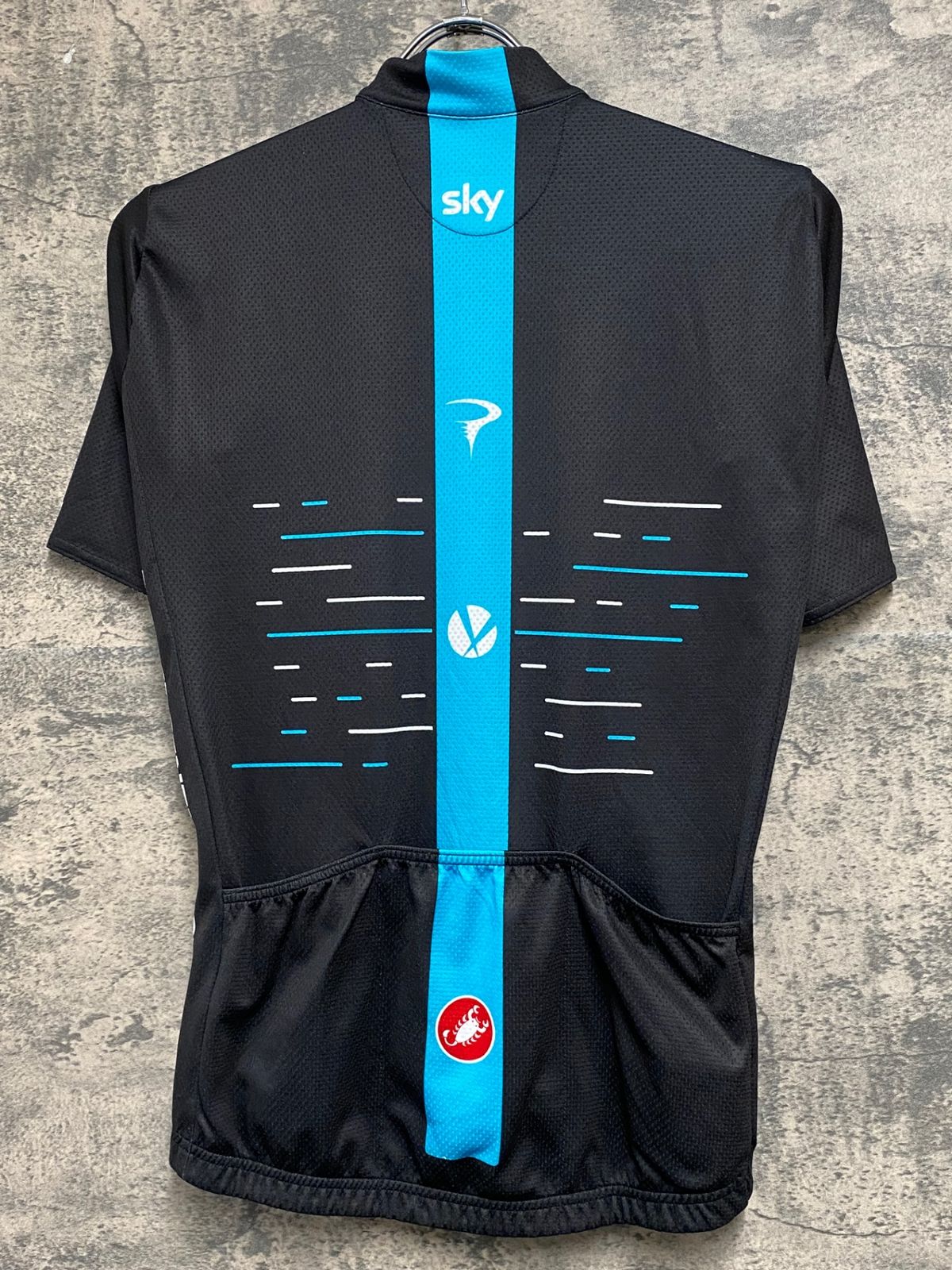 JC803 カステリ CASTELLI 半袖 サイクルジャージ 黒 S TEAM sky