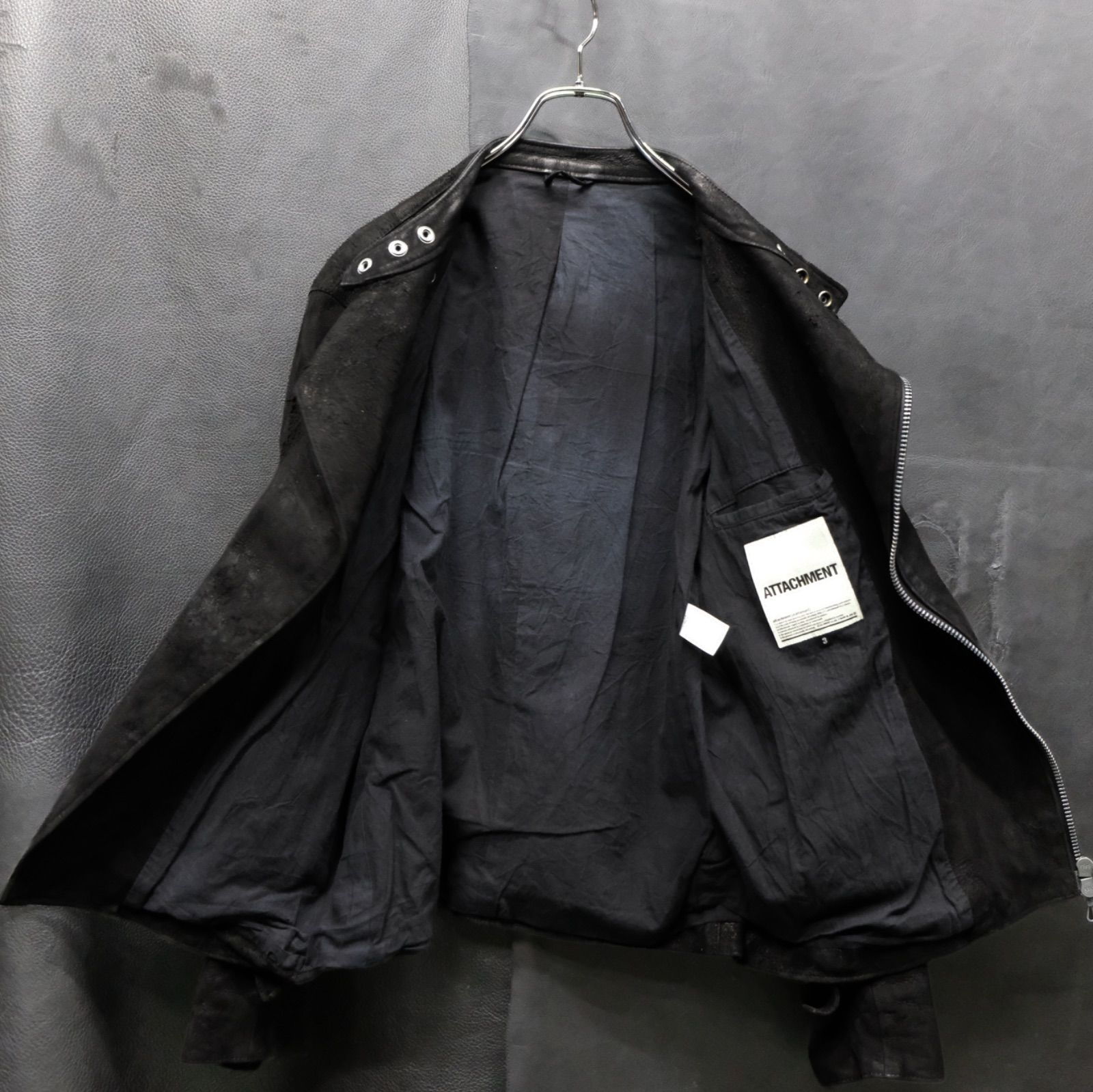 アタッチメント バケッタレザー シングル ライダース サイズ3 L 2025年最新】アタッチメント attachment ライダースジャケットの