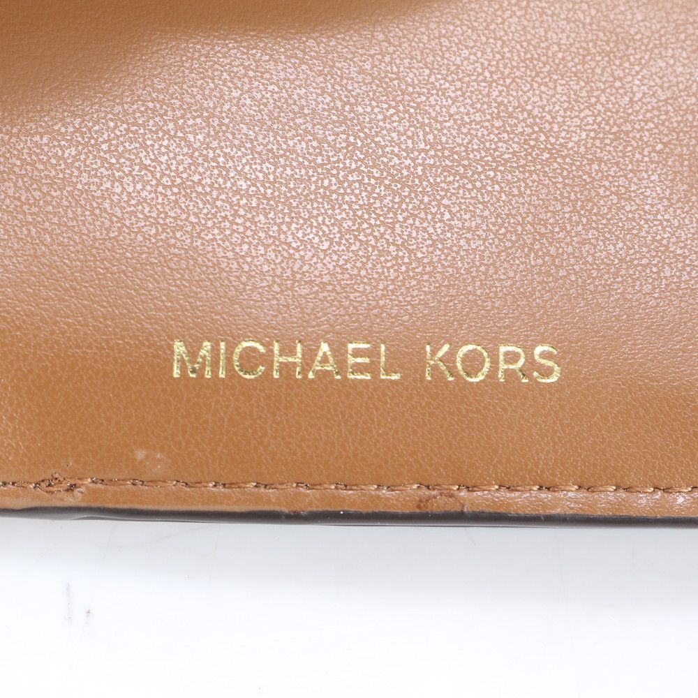極美品 マイケルコース MK モノグラム レザー二つ折り 財布