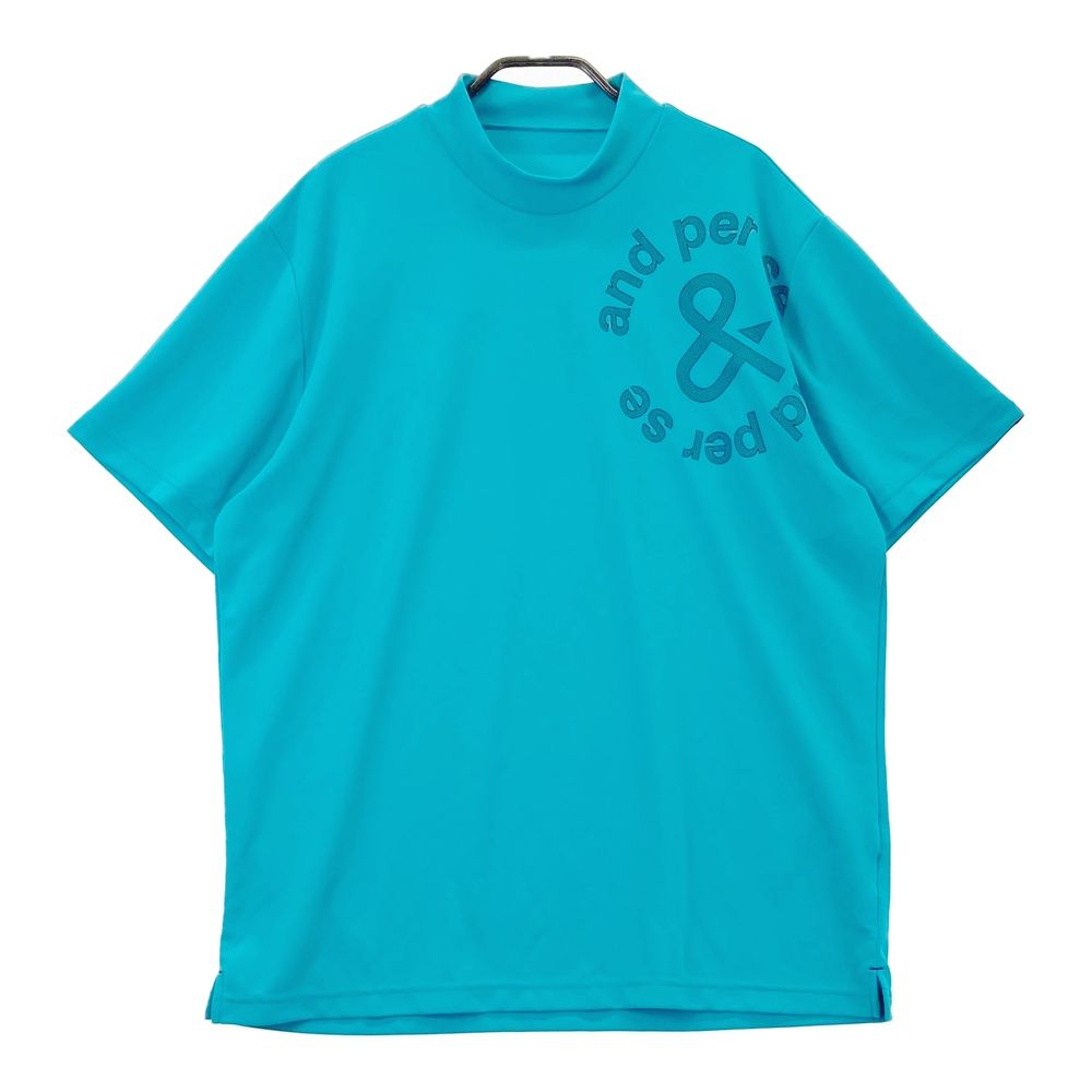 サイズ：LL AND PER SE アンパスィ 2025年モデル ハイネック 半袖Tシャツ ブルー系 [240101525846] ゴルフウェア メンズ ストスト